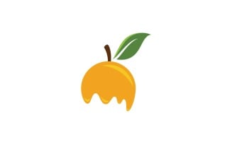 Orange Fresh Fruit Vector Logo Design Template V3