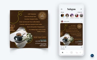 Coffee Shop Promotion Social Media Post Design Template-11