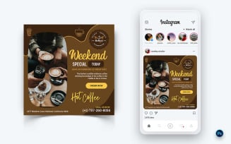 Coffee Shop Promotion Social Media Post Design Template-12