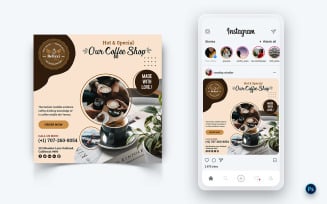 Coffee Shop Promotion Social Media Post Design Template-14