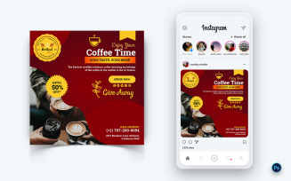 Coffee Shop Promotion Social Media Post Design Template-21
