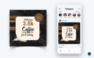 Coffee Shop Promotion Social Media Post Design Template-22