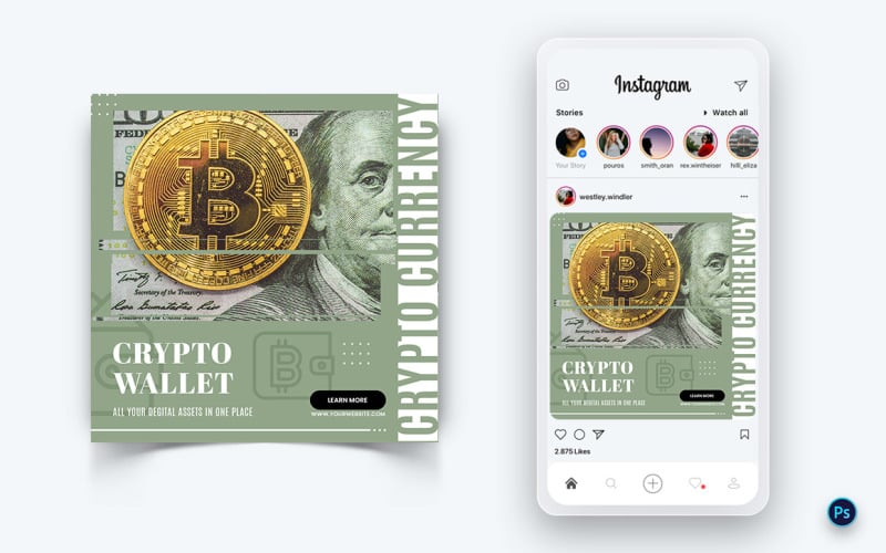 CryptoCurrency Service Social Media Post Design Template-04