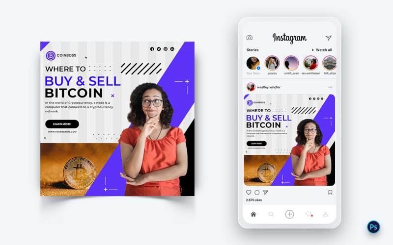 CryptoCurrency Service Social Media Post Design Template-05