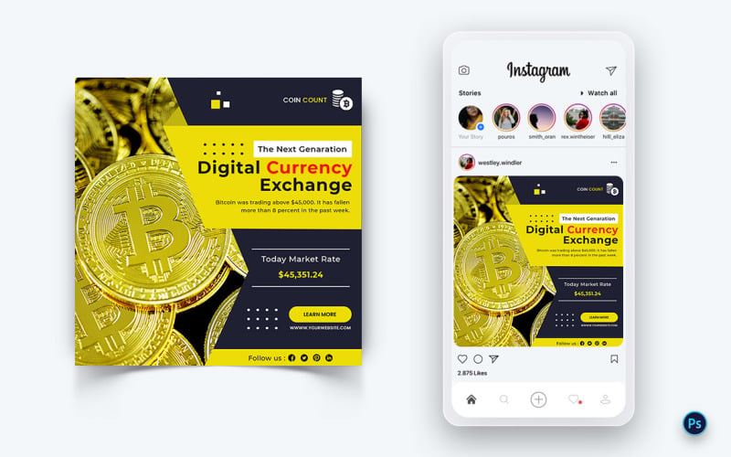 CryptoCurrency Service Social Media Post Design Template-07