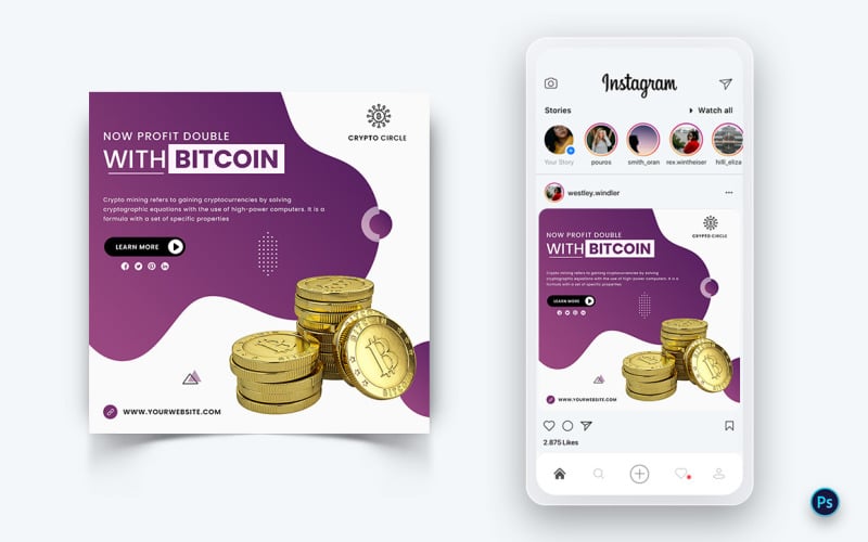 CryptoCurrency Service Social Media Post Design Template-11