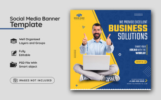 Business Solution Social Media Banner Post Template