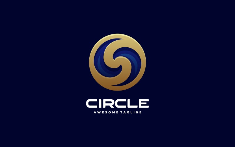 Circle Gold Gradient Logo Logo Template