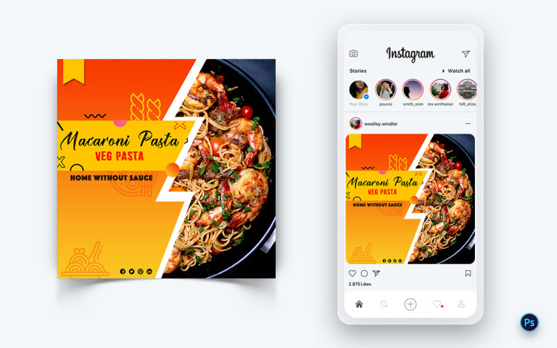 Food and Restaurant Social Media Post Design Template-22