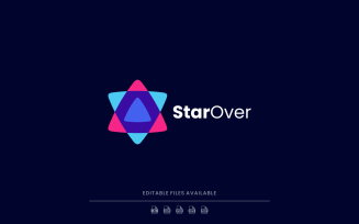 Star Simple Colorful Logo Style