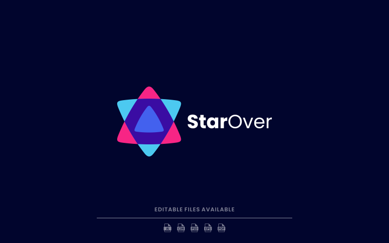 Star Simple Colorful Logo Style Logo Template