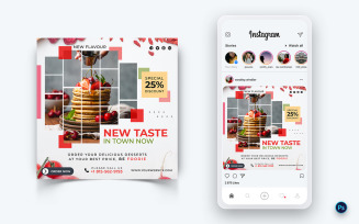 Food and Restaurant Social Media Post Design Template-62