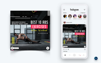 Gym and Fitness Studio Social Media Post Design Template-02