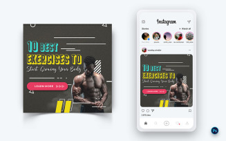 Gym and Fitness Studio Social Media Post Design Template-03