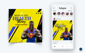 Gym and Fitness Studio Social Media Post Design Template-04
