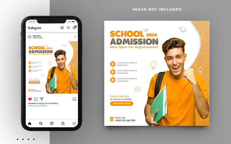 College And School Admission Advertisement Social Media Post Banner Template