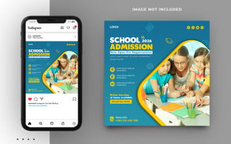 Education Admission Promotion Social Media Post Banner Template