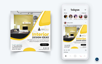 Interior Design and Furniture Social Media Post Design Template-11