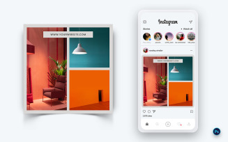 Interior Design and Furniture Social Media Post Design Template-44