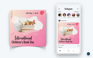 International Childrens Book Day Social Media Post Design Template-13