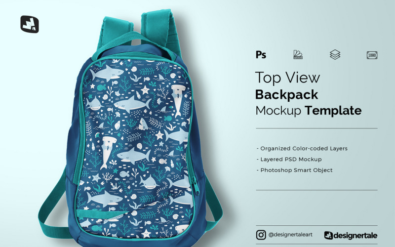 Top View Backpack Mockup Template Product Mockup