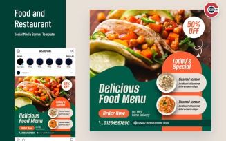 Food & Restaurant Social Media Banner - 00267