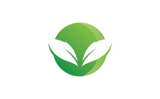 Green Leaf Nature Vector Logo Design Template V16