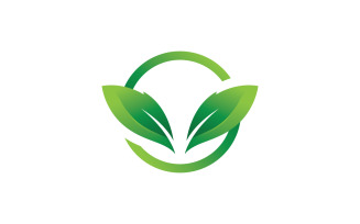 Green Leaf Nature Vector Logo Design Template V17