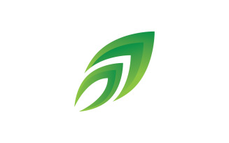 Green Leaf Nature Vector Logo Design Template V18