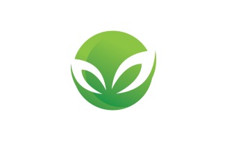 Green Leaf Nature Vector Logo Design Template V20