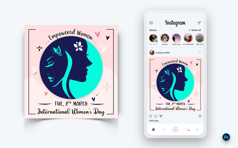 International Womens Day Social Media Post Design Template-03