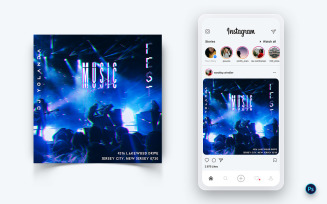 Music Night Party Social Media Post Design Template-07