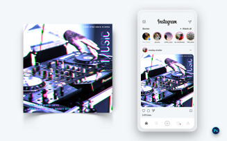 Music Night Party Social Media Post Design Template-09