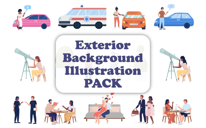Exterior Backgrounds Illustration Bundle