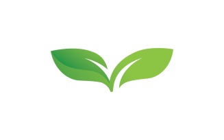 Green Leaf Nature Vector Logo Design Template V22