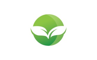 Green Leaf Nature Vector Logo Design Template V23
