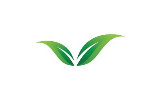 Green Leaf Nature Vector Logo Design Template V25