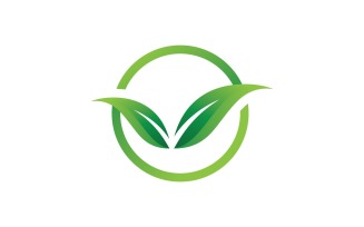 Green Leaf Nature Vector Logo Design Template V27