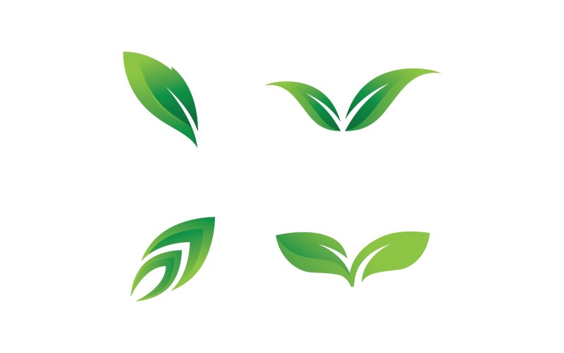 Green Leaf Nature Vector Logo Design Template V29 Logo Template