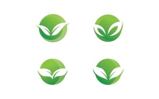 Green Leaf Nature Vector Logo Design Template V30