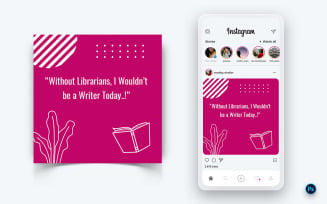 National Librarian Day Social Media Post Design Template-10