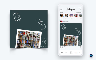 National Librarian Day Social Media Post Design Template-13