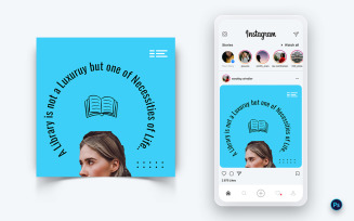 National Librarian Day Social Media Post Design Template-14
