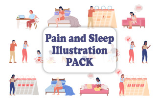 Pain and Sleep Illustration Bundle