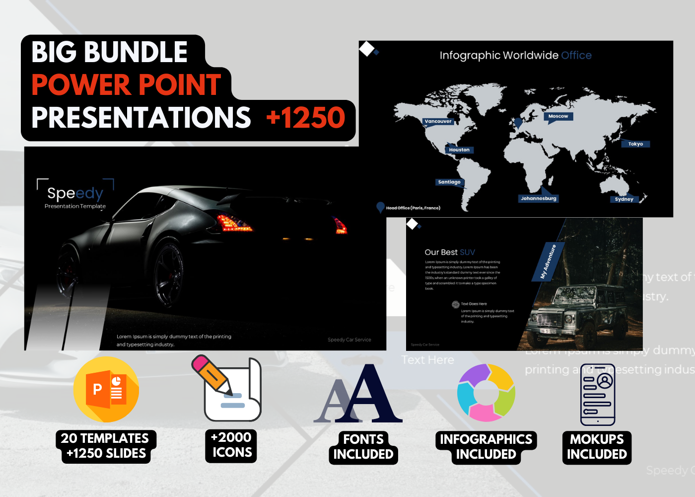 Big PowerPoint Presentation Bundle +1250 Slides