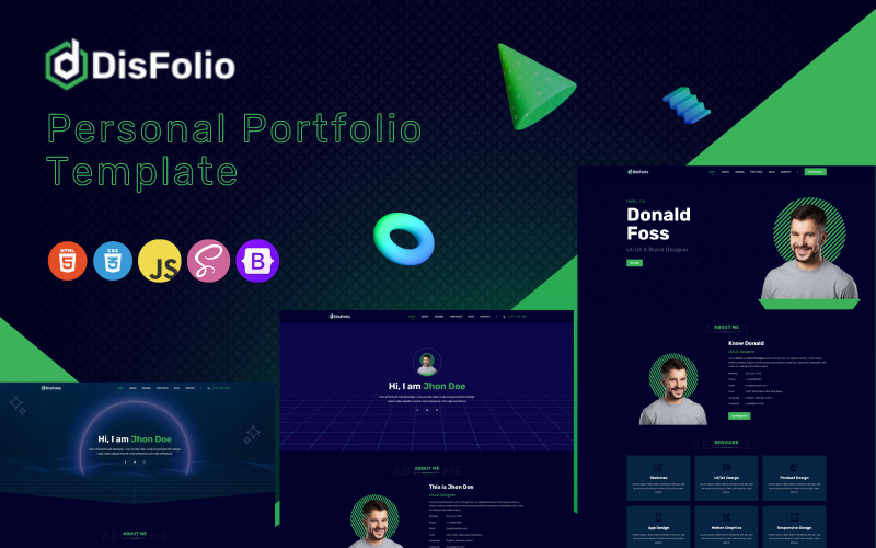 Disfolio - Personal Portfolio HTML Template Website Template