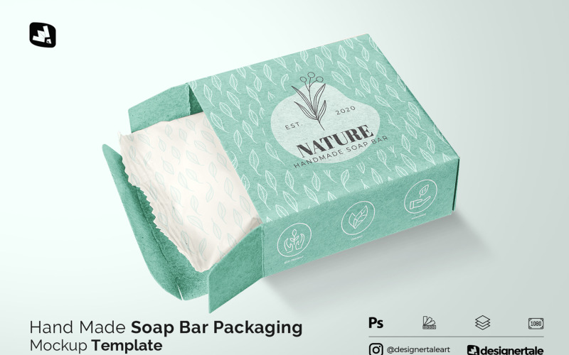Handmade Soap Bar Packaging Mockup Product Mockup