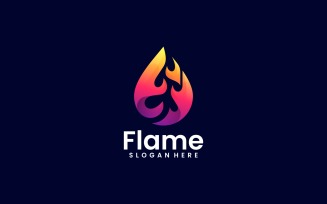 Abstract Flame Gradient Colorful Logo Design