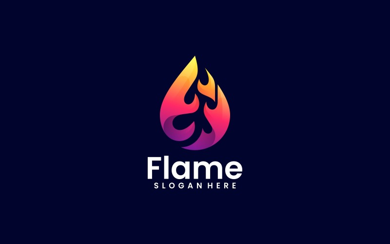 Abstract Flame Gradient Colorful Logo Design Logo Template