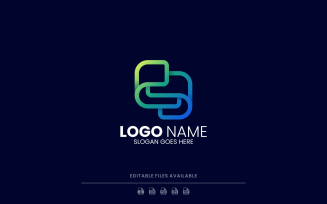 Abstract Line Art Gradient Logo Style